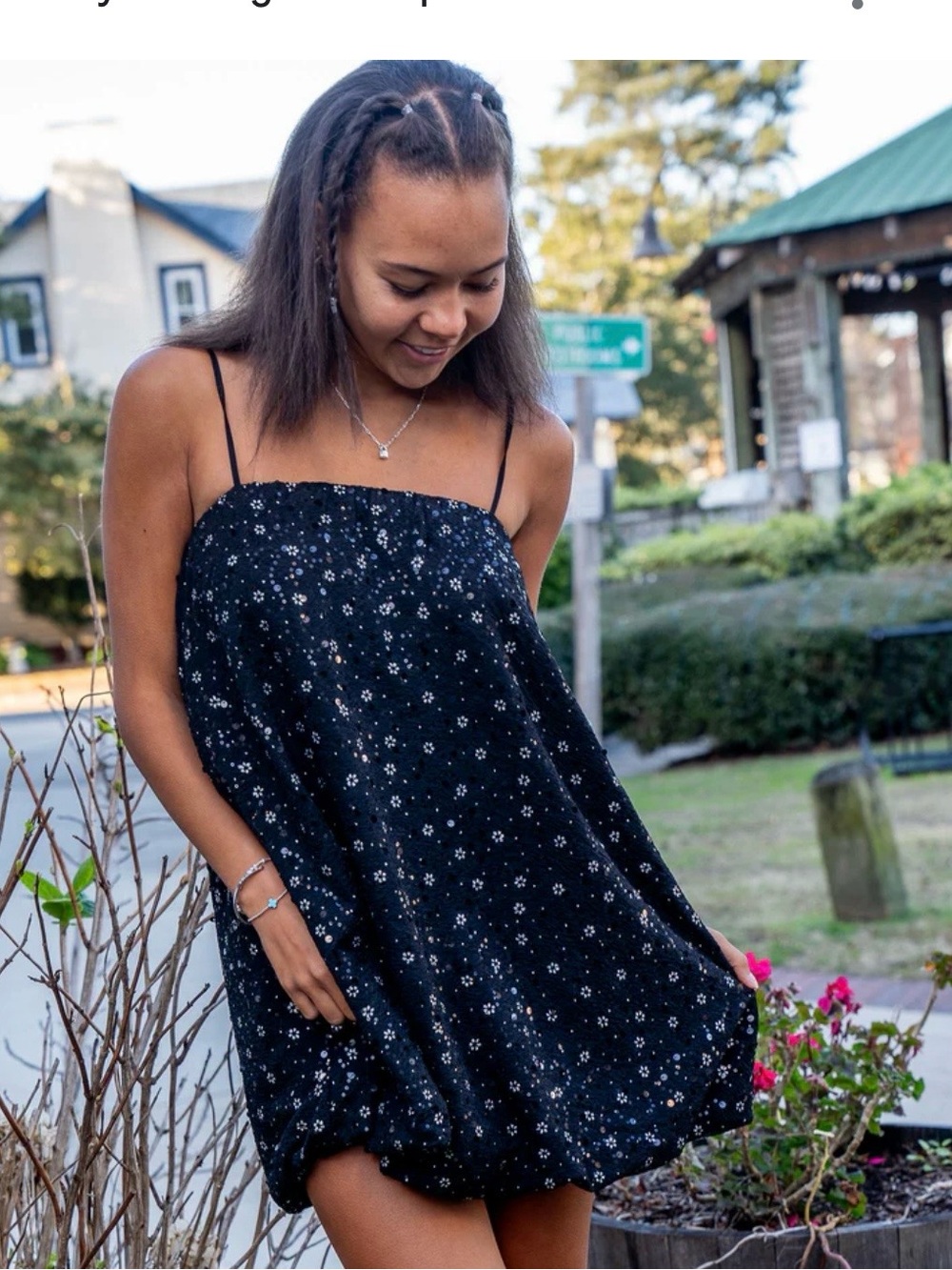 Sadie & Sage Black jeweled Mini Dress